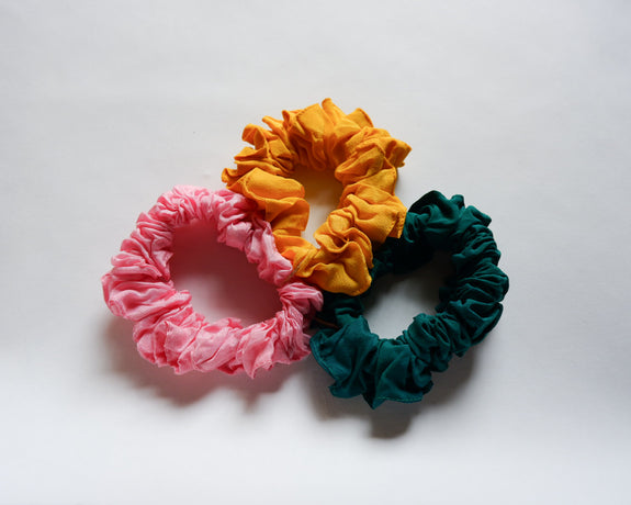 Stephany Set Of 3 Silk Scrunchies - Republic of Mode