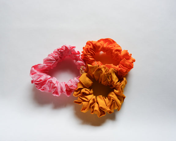 Stephany Set Of 3 Silk Scrunchies - Republic of Mode