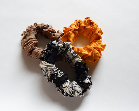 Stephany Set Of 3 Silk Scrunchies - Republic of Mode