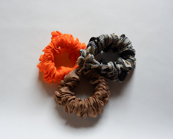 Stephany Set Of 3 Silk Scrunchies - Republic of Mode