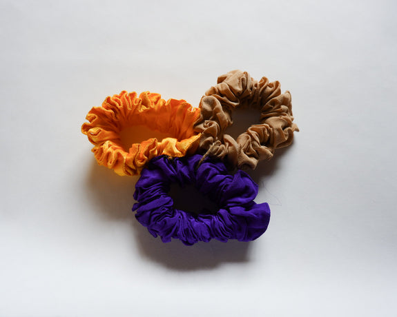 Stephany Set Of 3 Silk Scrunchies - Republic of Mode