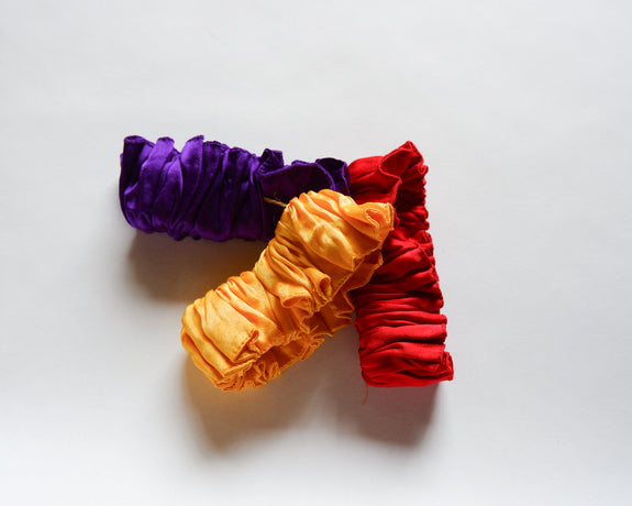 Stephany Set Of 3 Silk Scrunchies - Republic of Mode