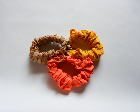 Stephany Set Of 3 Silk Scrunchies - Republic of Mode