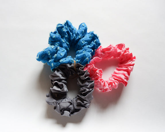 Stephany Set Of 3 Silk Scrunchies - Republic of Mode