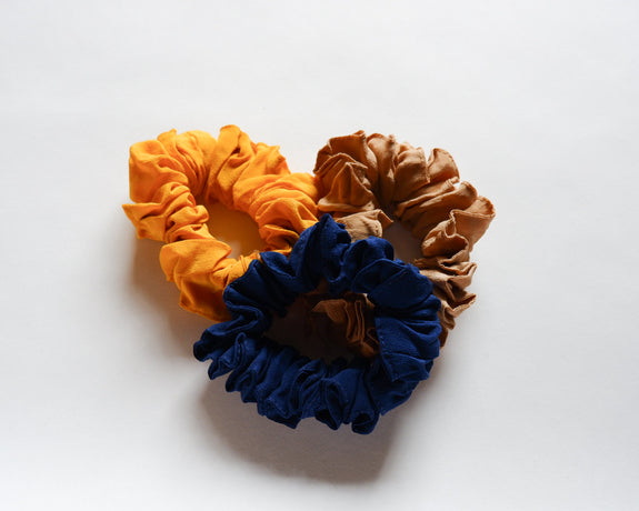 Stephany Set Of 3 Silk Scrunchies - Republic of Mode