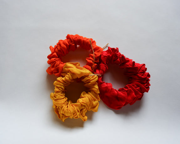 Stephany Set Of 3 Silk Scrunchies - Republic of Mode