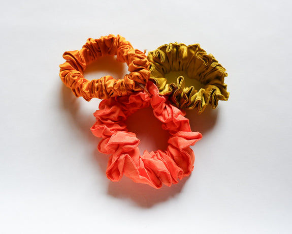 Stephany Set Of 3 Silk Scrunchies - Republic of Mode