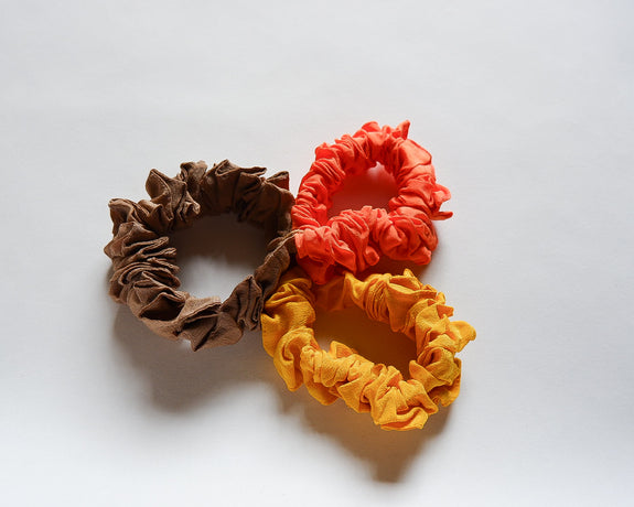 Stephany Set Of 3 Silk Scrunchies - Republic of Mode