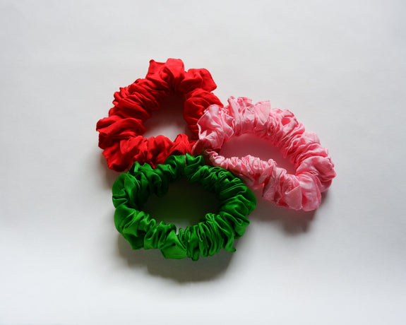 Stephany Set Of 3 Silk Scrunchies - Republic of Mode